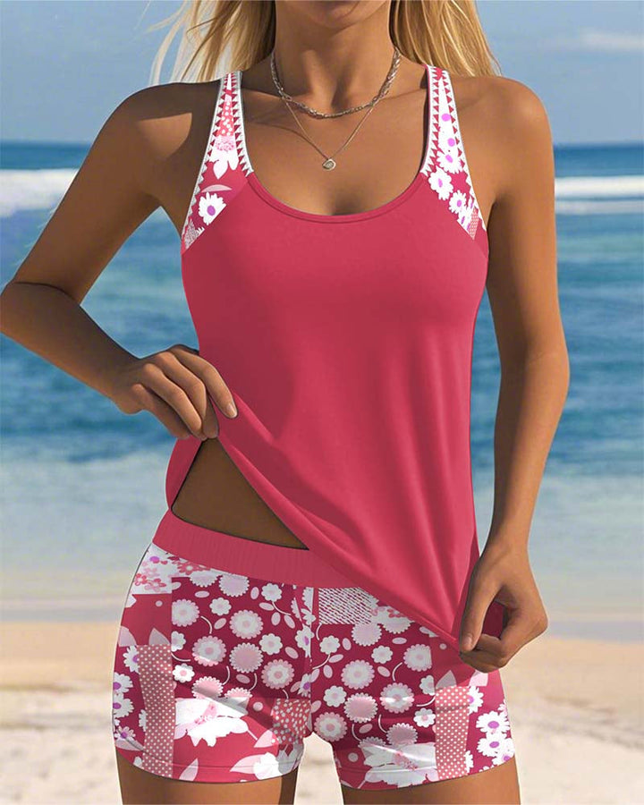 Nanet - Conjunto de tankini con shorts estampados