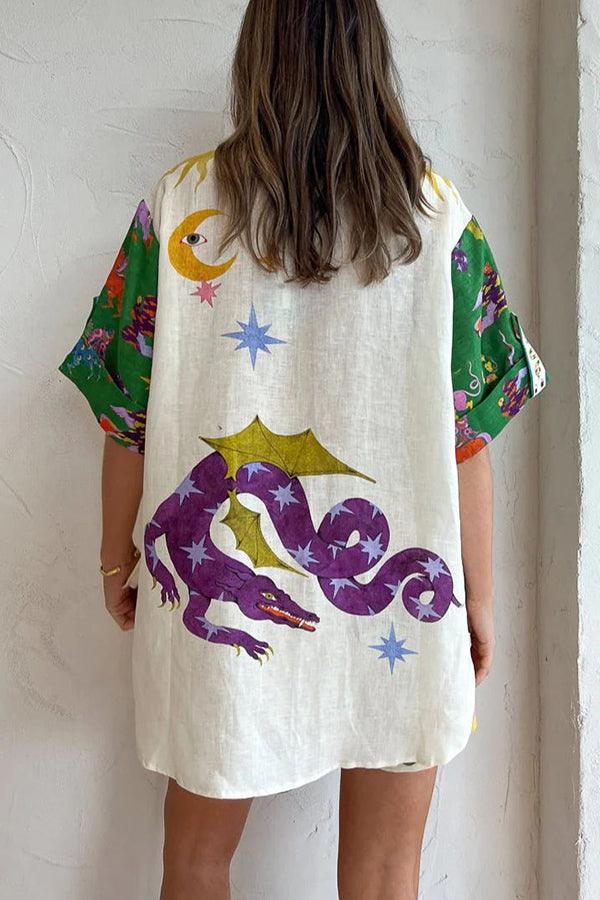 Ensemble Heavenly avec blouse imprimée et short à poches