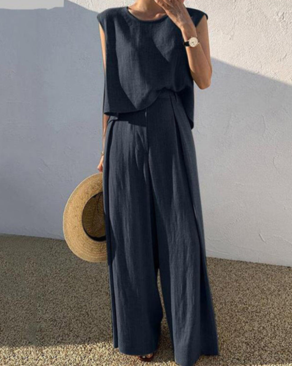 Conjunto informal de pantalón de mezcla de lino Sofia