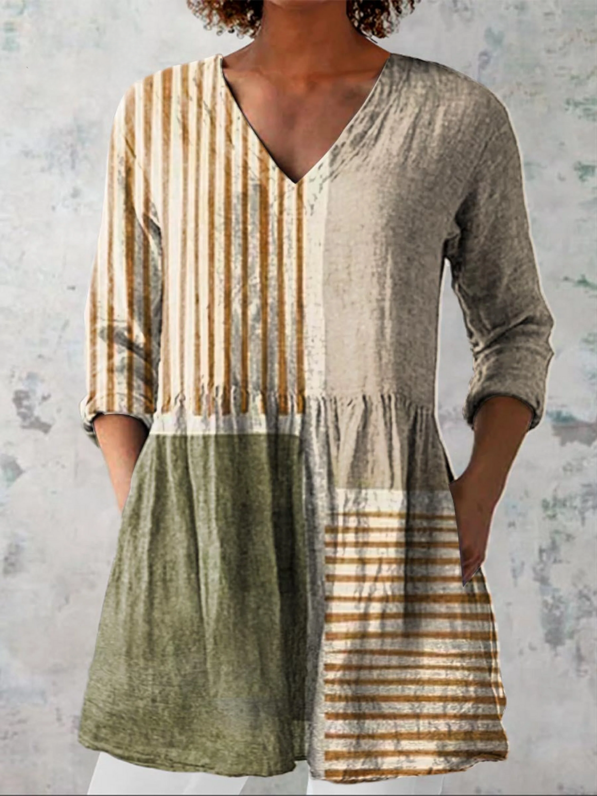 Camille | Blusa larga con escote de pico