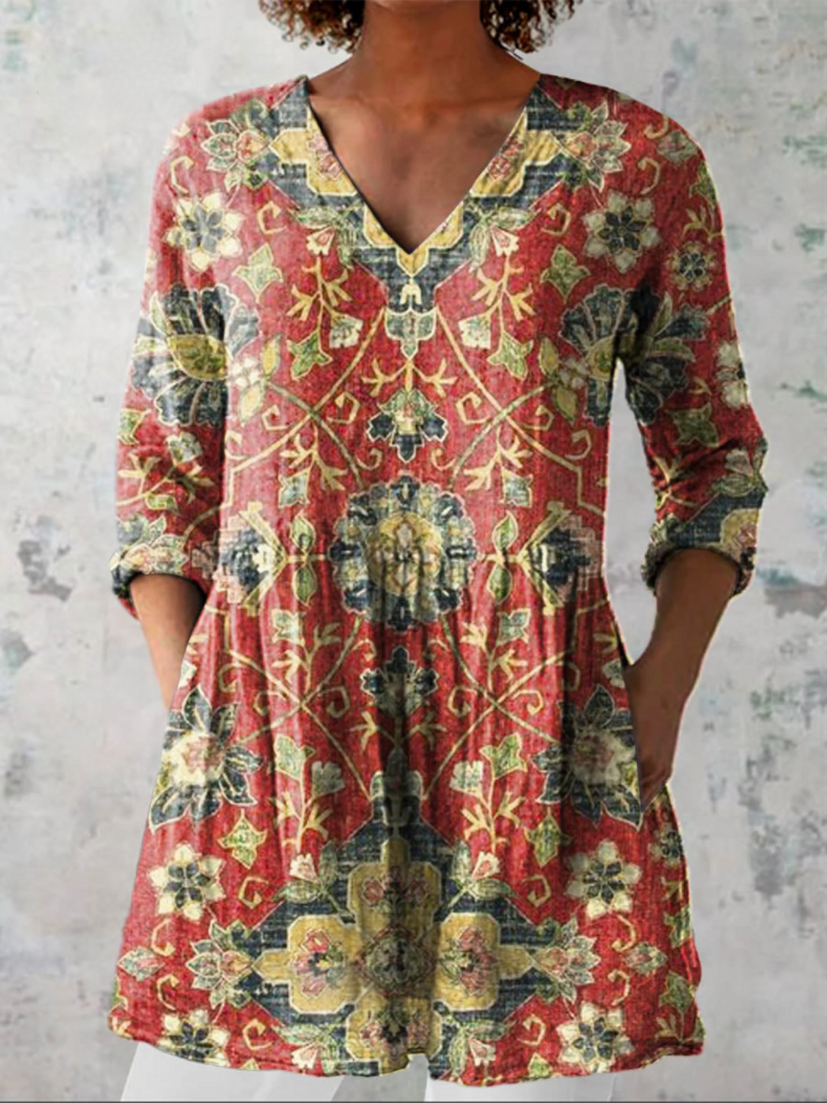 Lea | Blusa larga con escote de pico