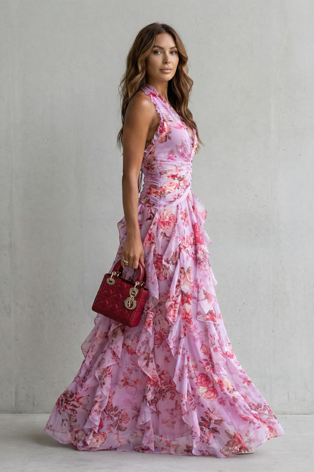 Bella | Robe longue à encolure américaine