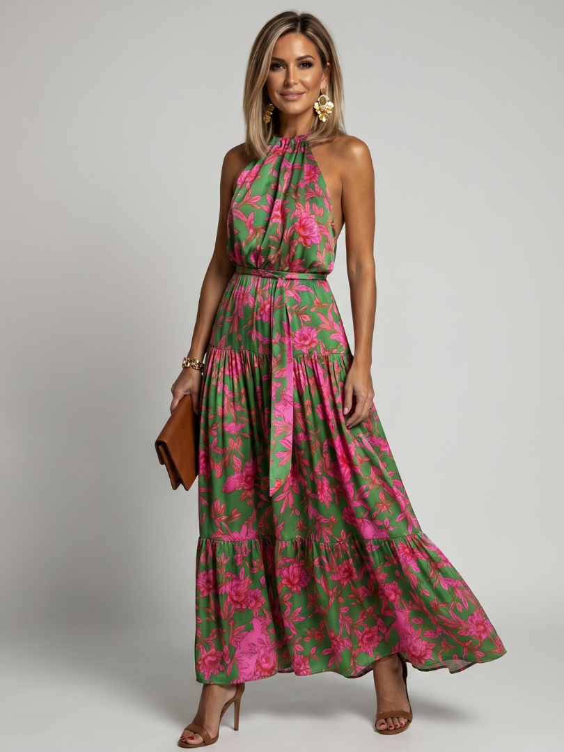 Rowen | Robe midi drapée à encolure dos nu