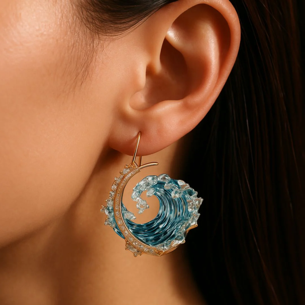 Collar de oro Juramento del Océano con pendientes de regalo – Oferta por tiempo limitado
