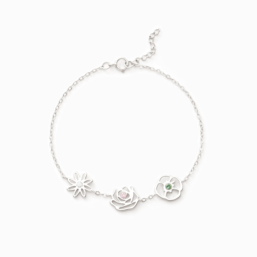 Birth Flowers Bracelet-Meaningful Family Jewelry