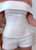 Traje de dos piezas de algodón y lino blanco Liam