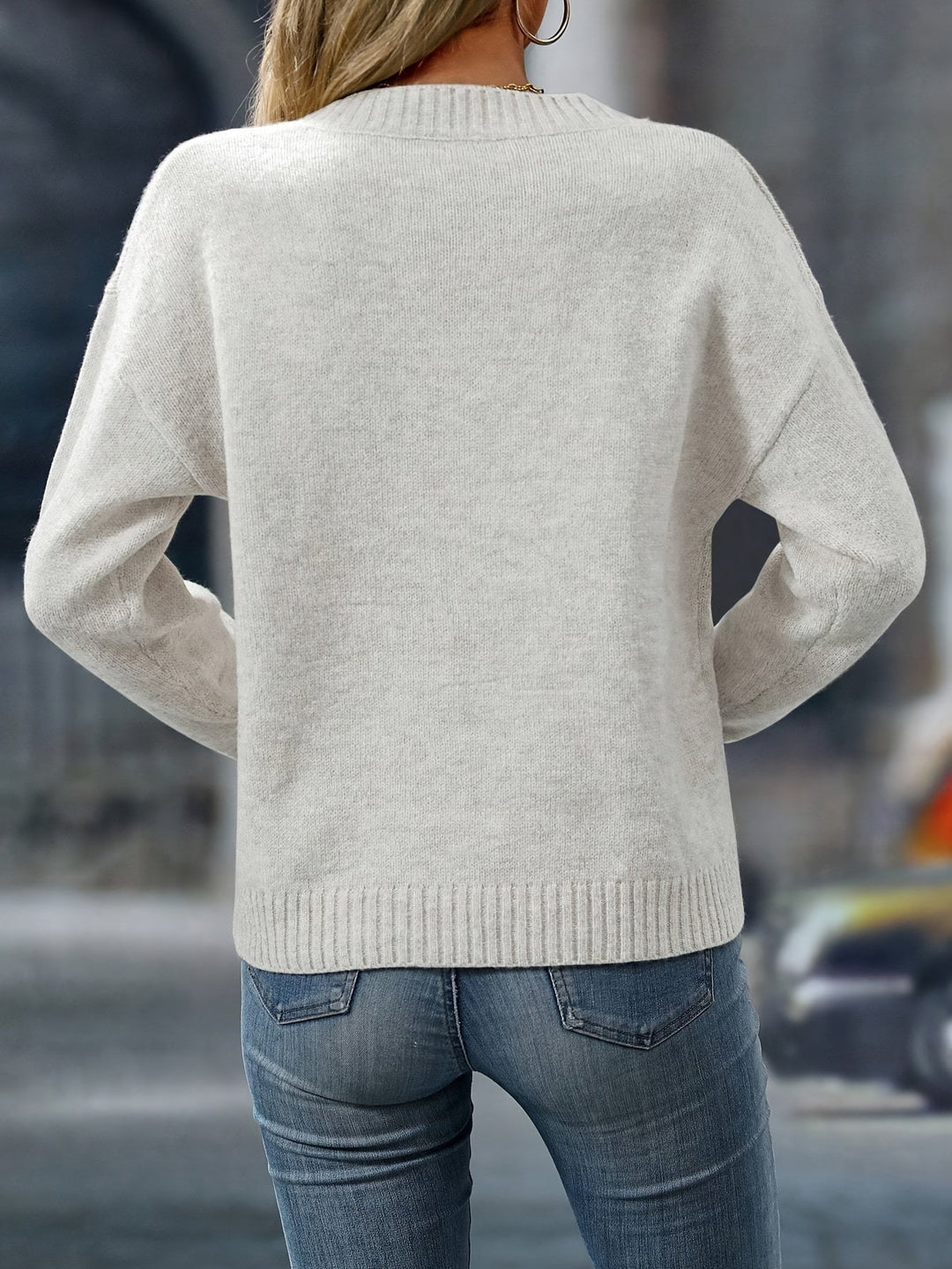 Aurelia™ | Effortless V-Neck Knit Sweater