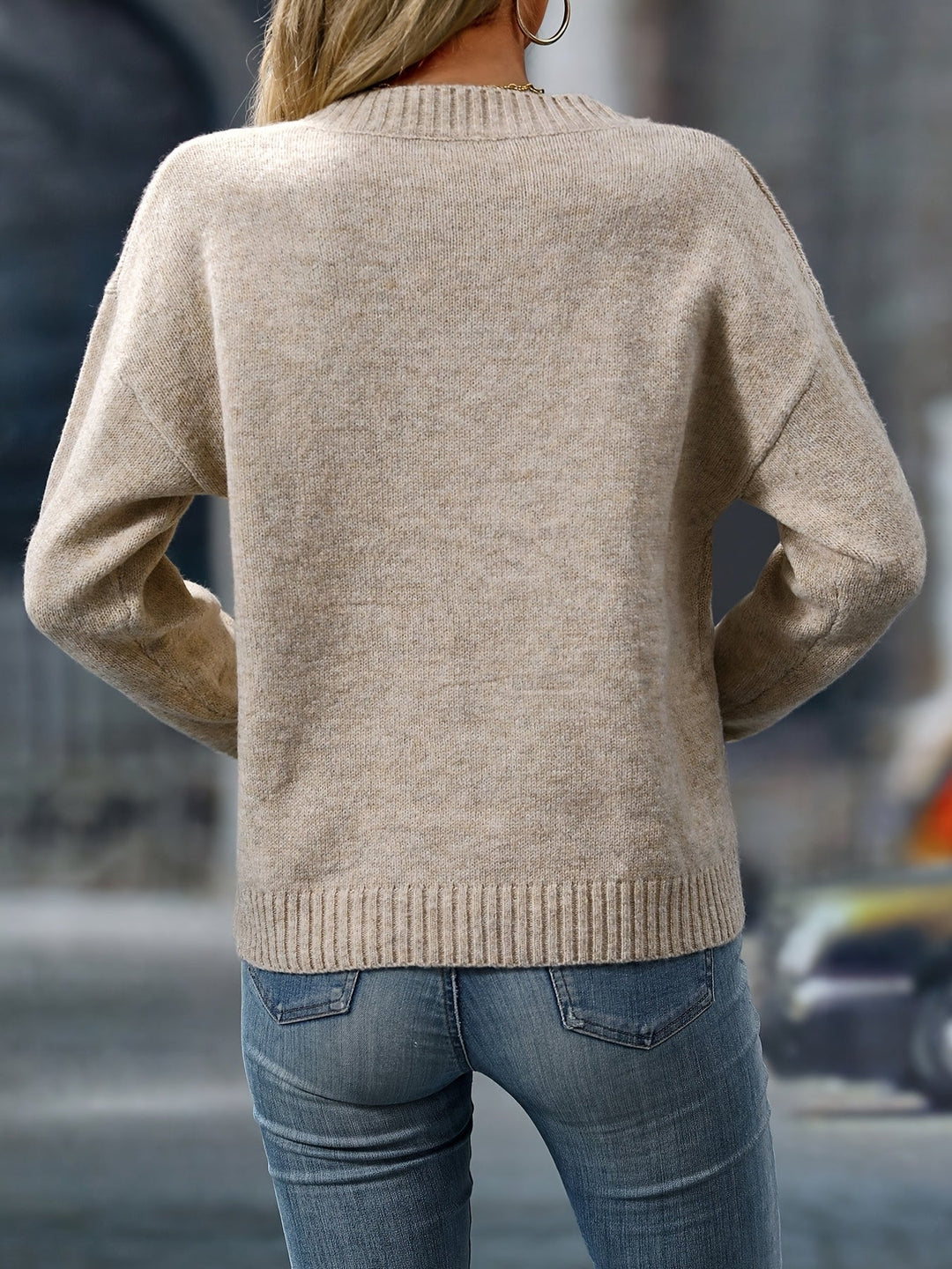 Aurelia™ | Effortless V-Neck Knit Sweater