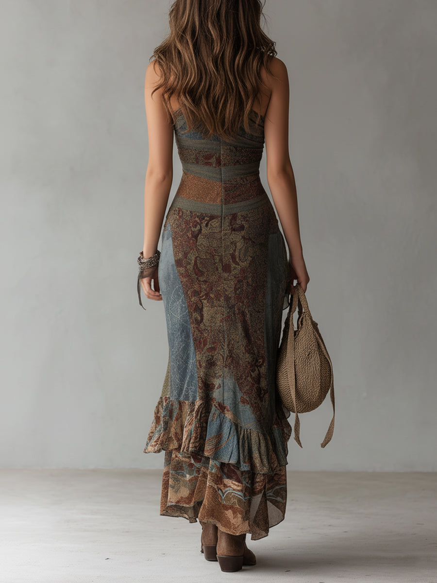 Truus | Vestido maxi vintage con flores