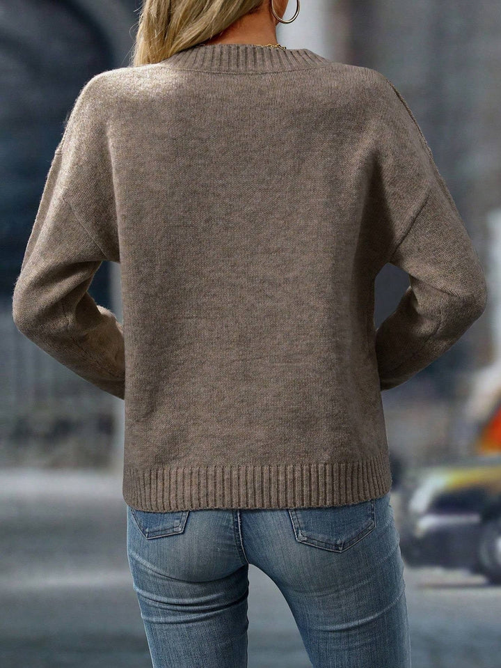 Aurelia™ | Effortless V-Neck Knit Sweater