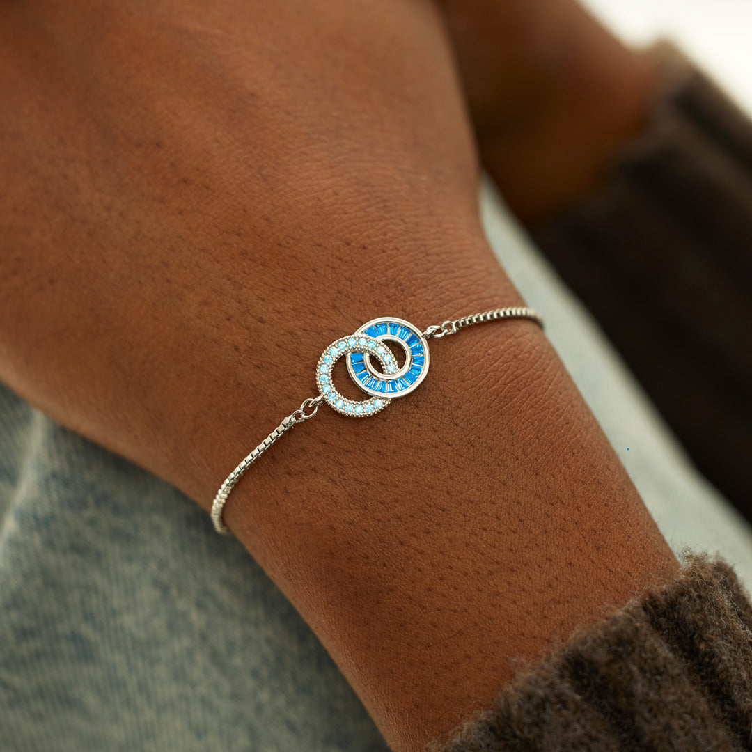 Mother & Daughter Eternal Bond Linking Circles Bracelet