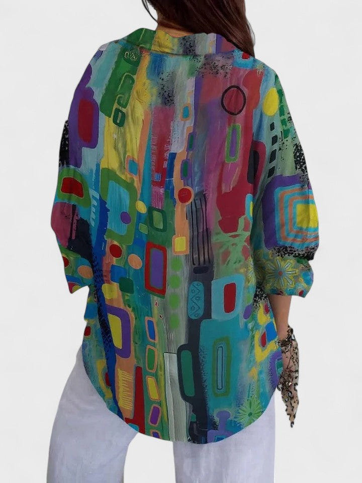 Rose | Blouse élégante à motif géométrique