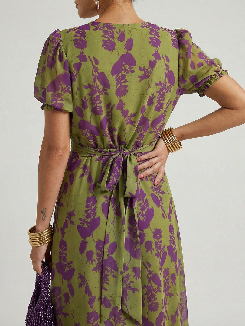 Virel | Vestido midi floral de caimento soltinho