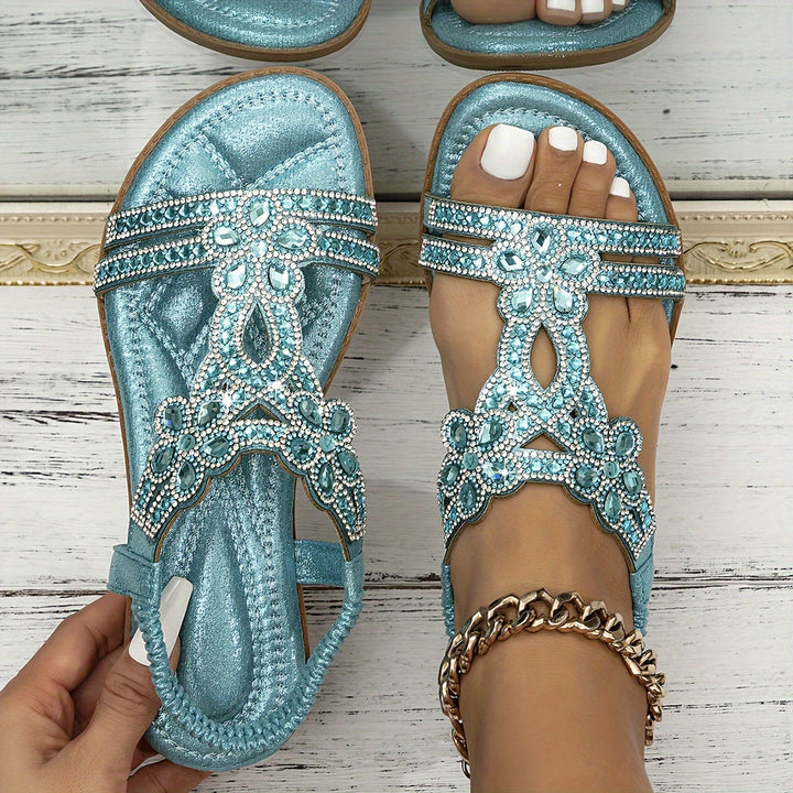 Madizon – Sandalias cómodas con detalles brillantes