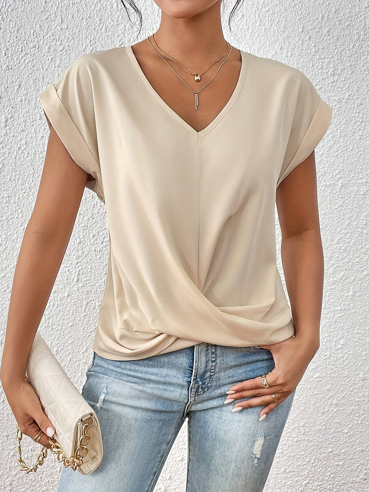 Zoe - T-shirt décontracté à encolure en cœur