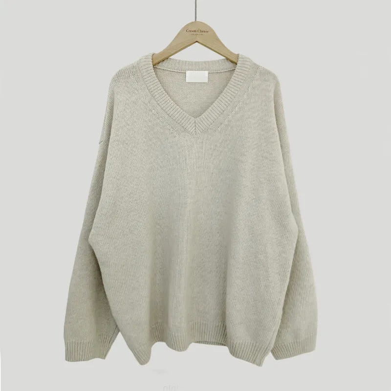 Valentina | Women's Sweater with V-Neck and Ribbed Trim