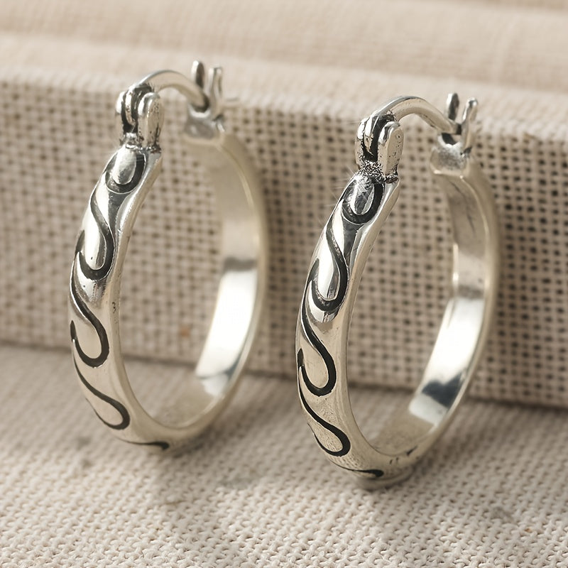 Boucles d’oreilles créoles vintage bohèmes texturées