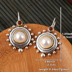 Pendientes de botón de perlas vintage llamativos