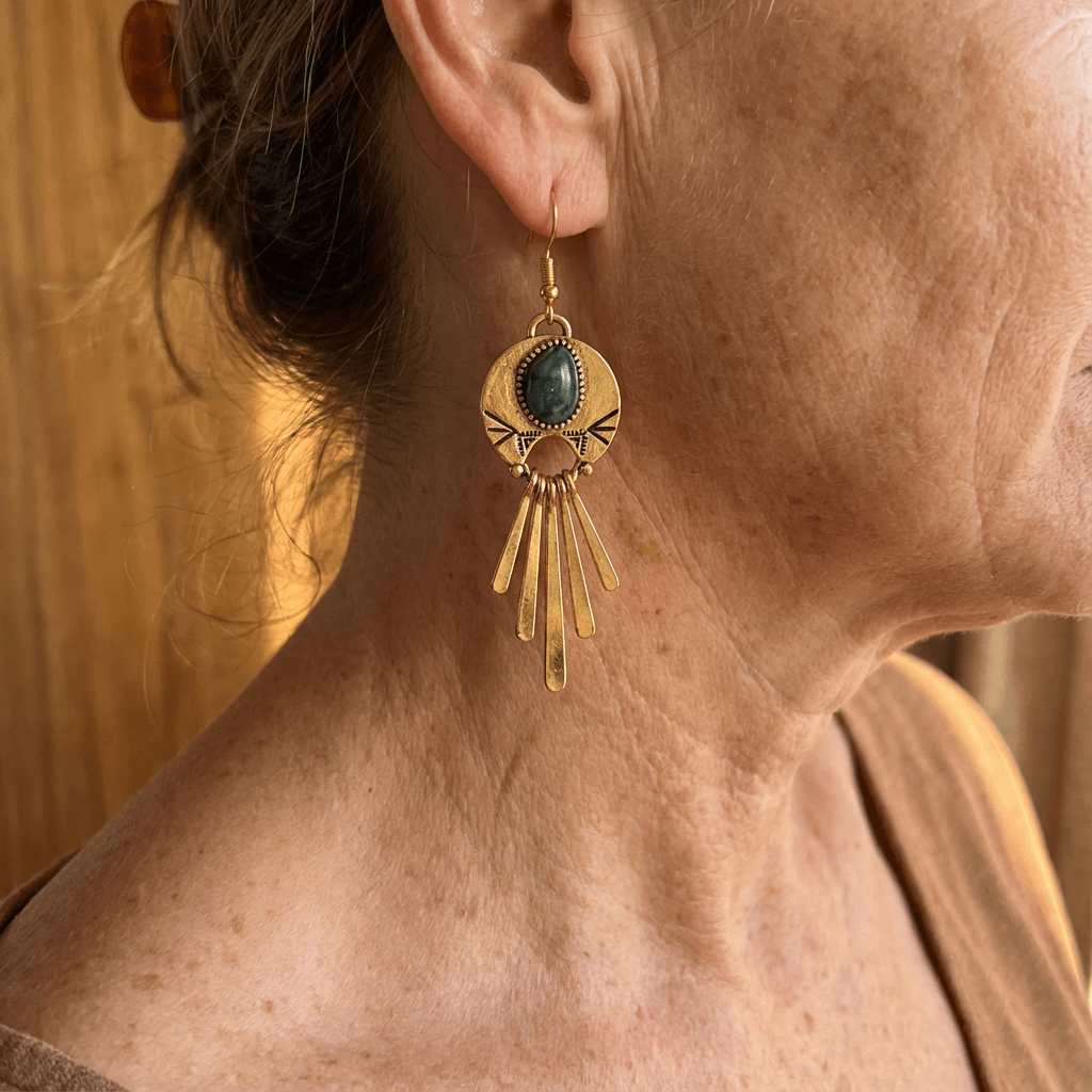 Pendientes largos retro bohemios