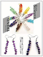 Pendientes colgantes bohemios y coloridos de piedras preciosas naturales