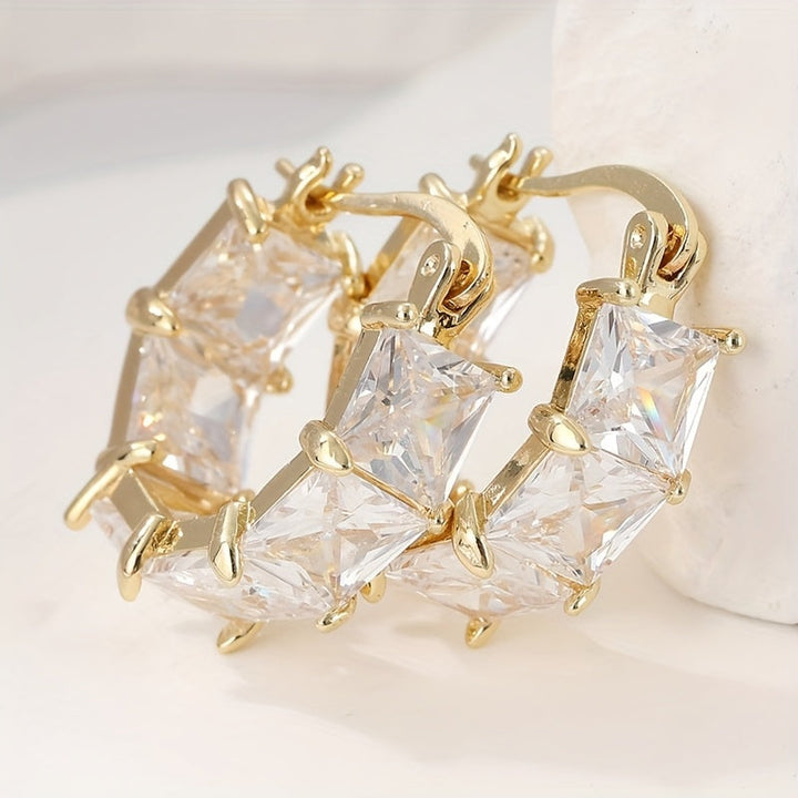 Pendientes Vintage Boho Colgantes de Circonia Cúbica Transparente