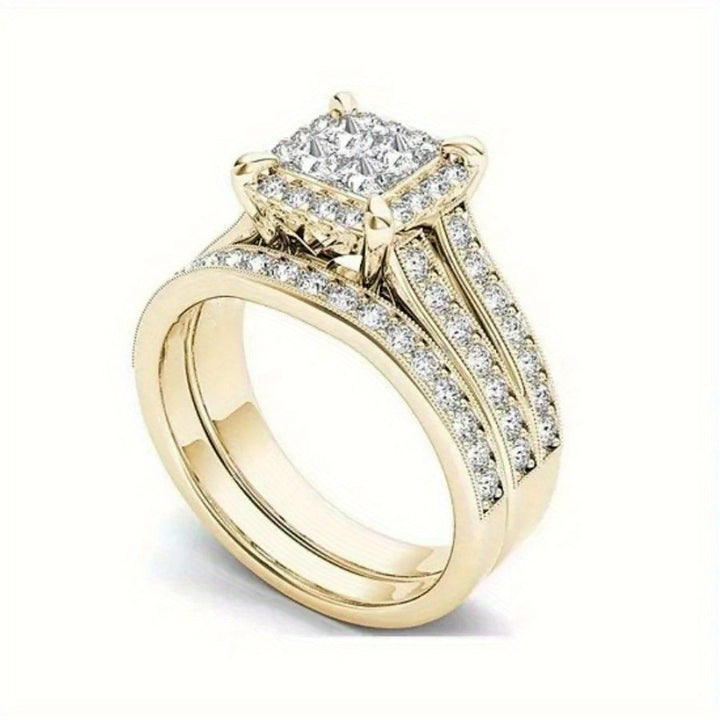Elegant Vintage Stackable Zirconia Bridal Ring