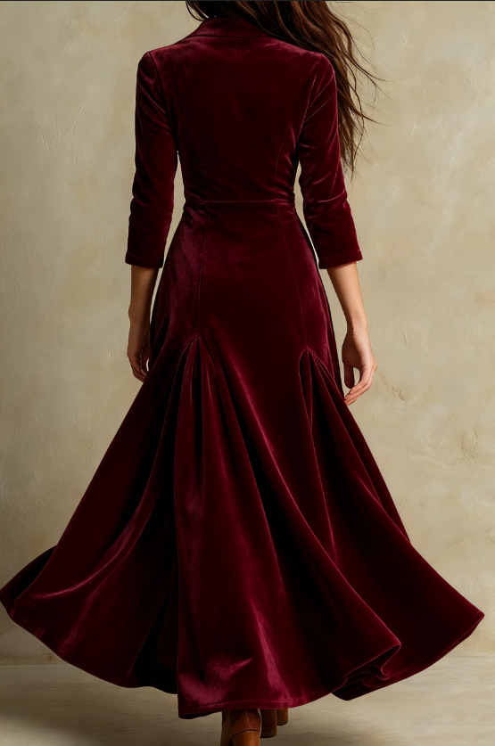 Vestido longo de veludo Vivienne