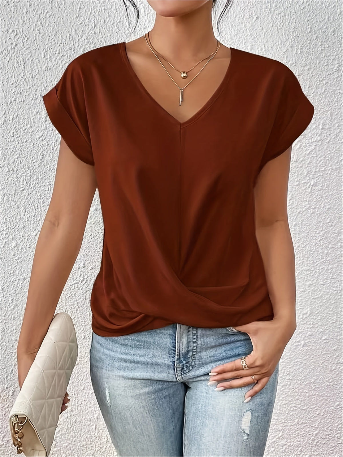 Zoe - T-shirt décontracté à encolure en cœur