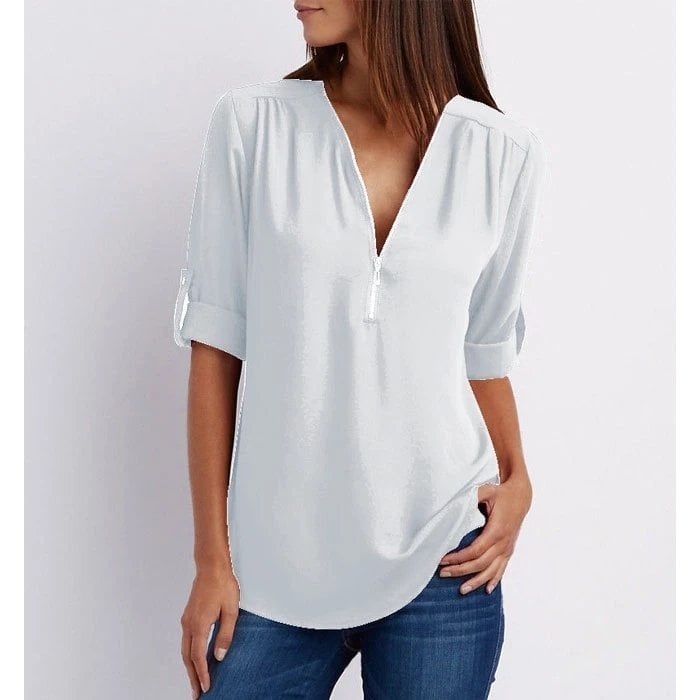 Gwen | Blouse chic à fermeture éclair