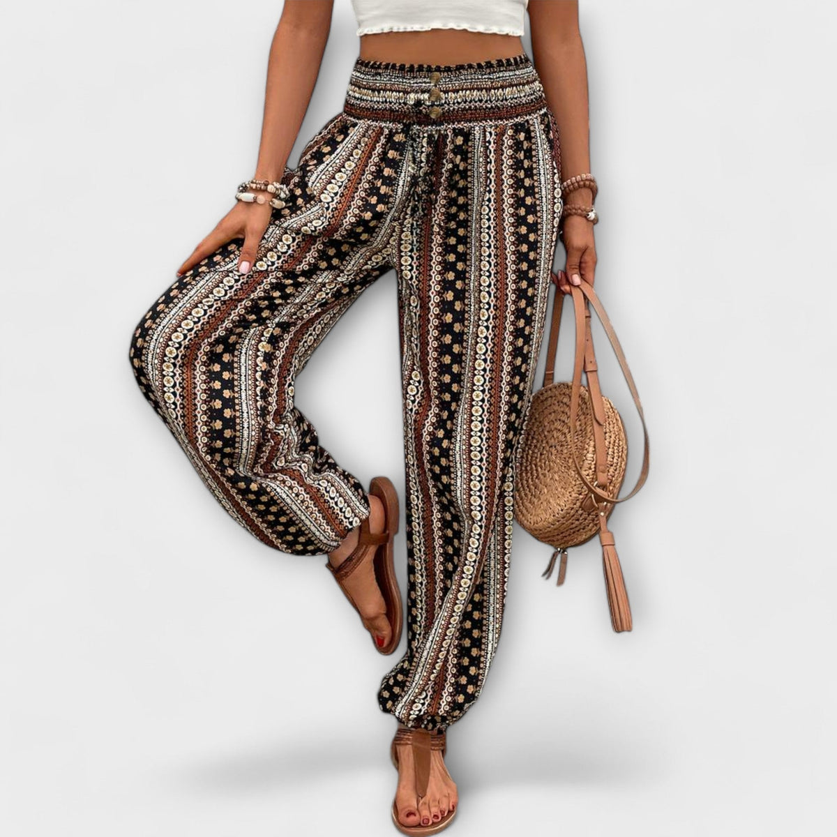Scarlett - Pantalones con estampado étnico