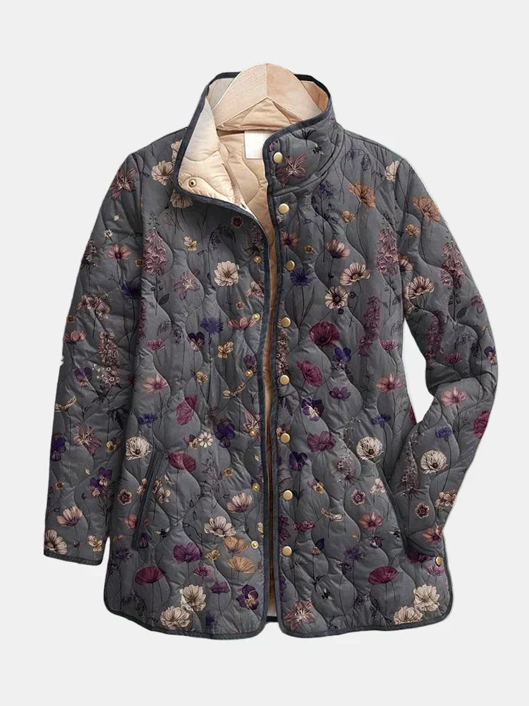 Niva | Jaqueta matelassê com estampa floral vintage