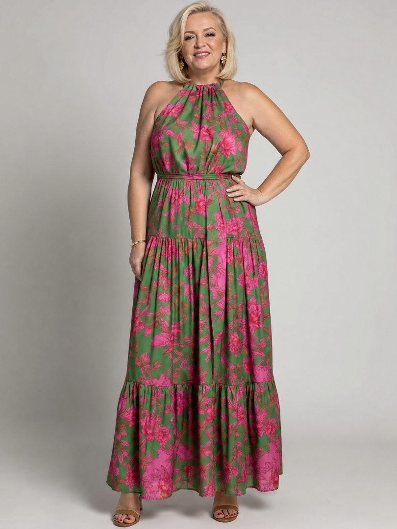Rowen | Robe midi drapée à encolure dos nu