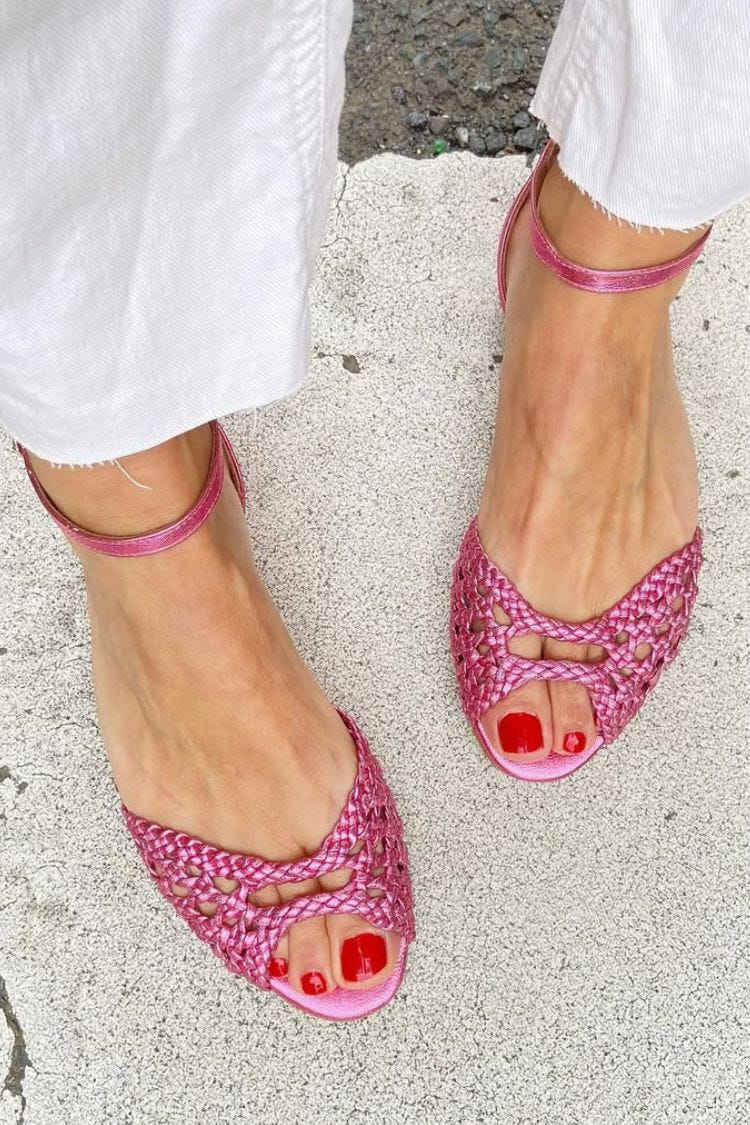 Isadora | Sandalias doradas tejidas