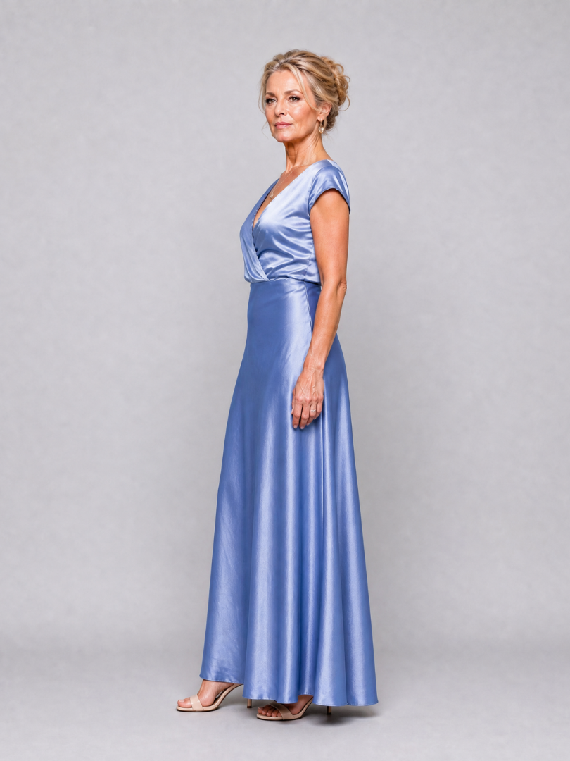 Samouse | Robe longue portefeuille à manches courtes