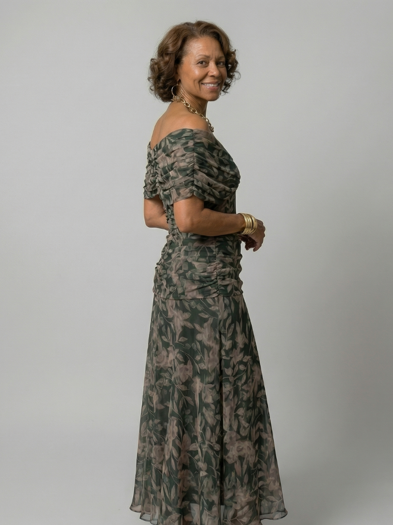 Calen | Vestidos midi vaporosos con hombros descubiertos
