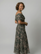 Calen | Vestidos midi vaporosos con hombros descubiertos