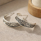 Brincos de argola vintage martelados e artesanais