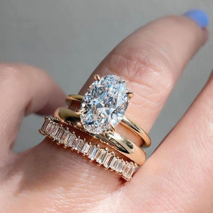Elegant Vintage Sparkling Zirconia Stacked Rings Set