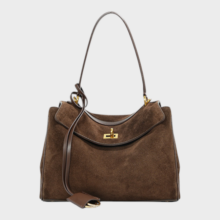 Libby | Structured Leather Handbag with Magnetic Flap Closure