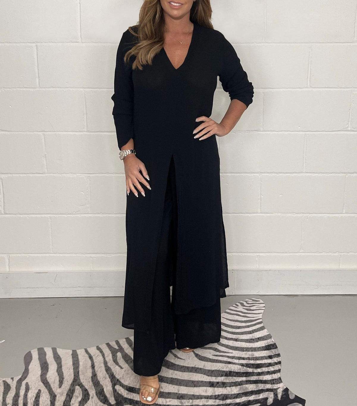 Ensemble décontracté Sofia avec haut long et pantalon assorti