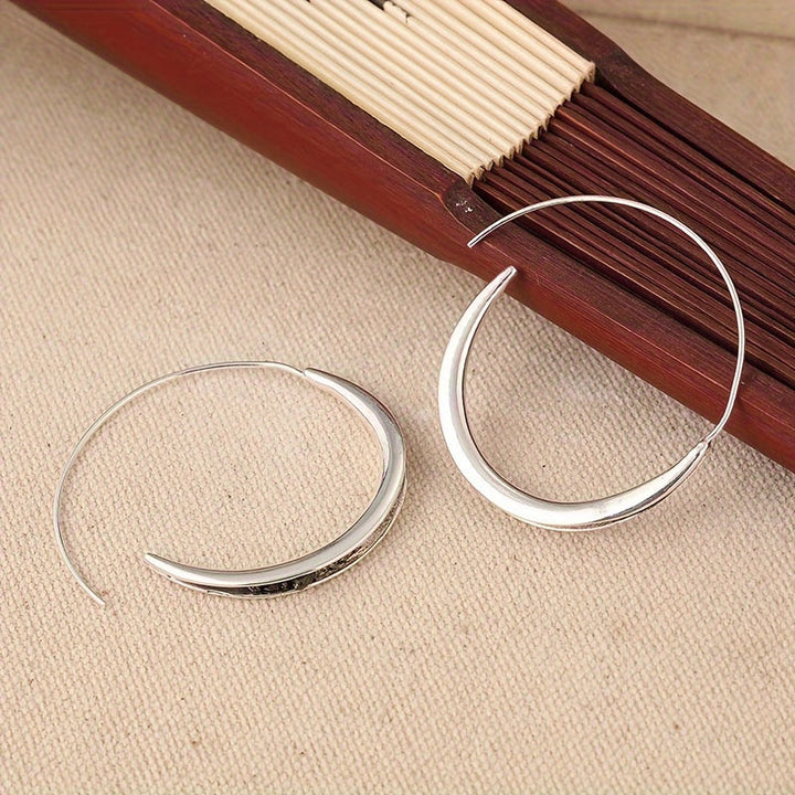 Pendientes de aro de cobre retro bohemio hechos a mano  