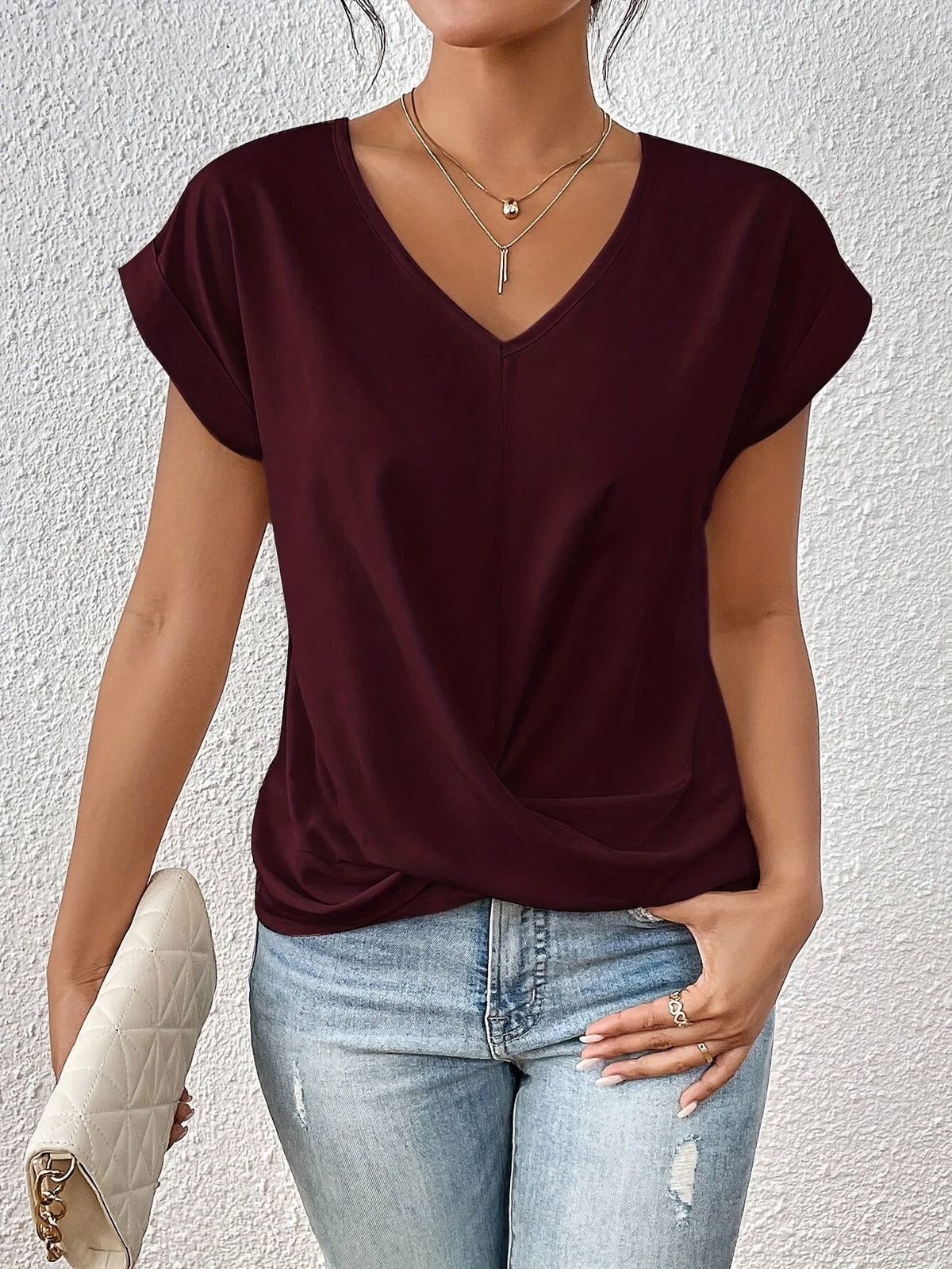 Zoe - T-shirt décontracté à encolure en cœur