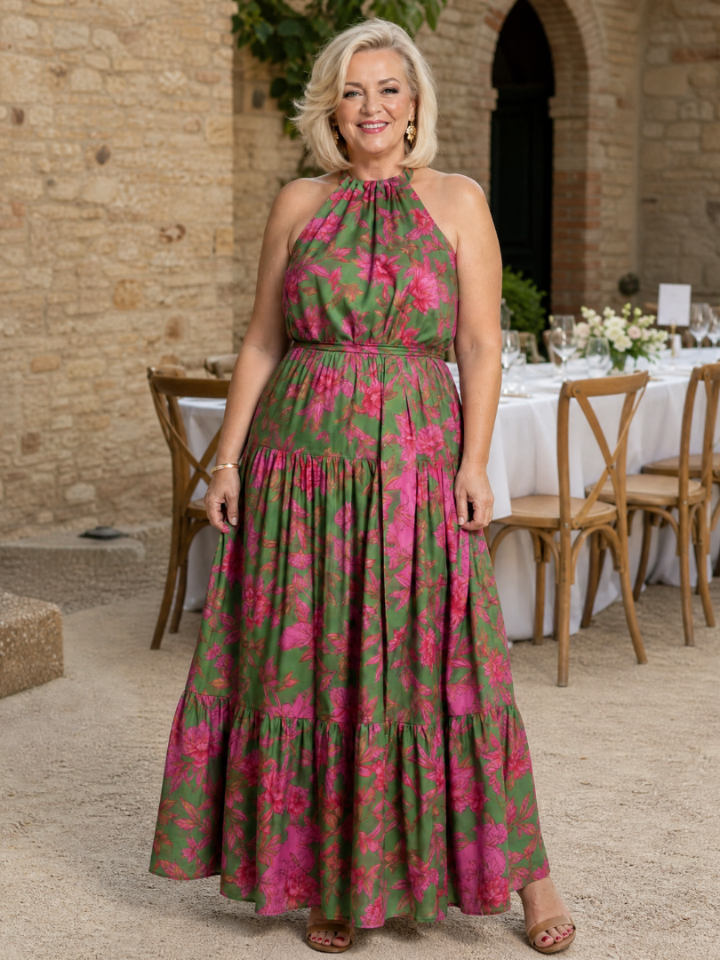 Rowen | Robe midi drapée à encolure dos nu