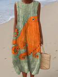 Robe midi océanique Tess