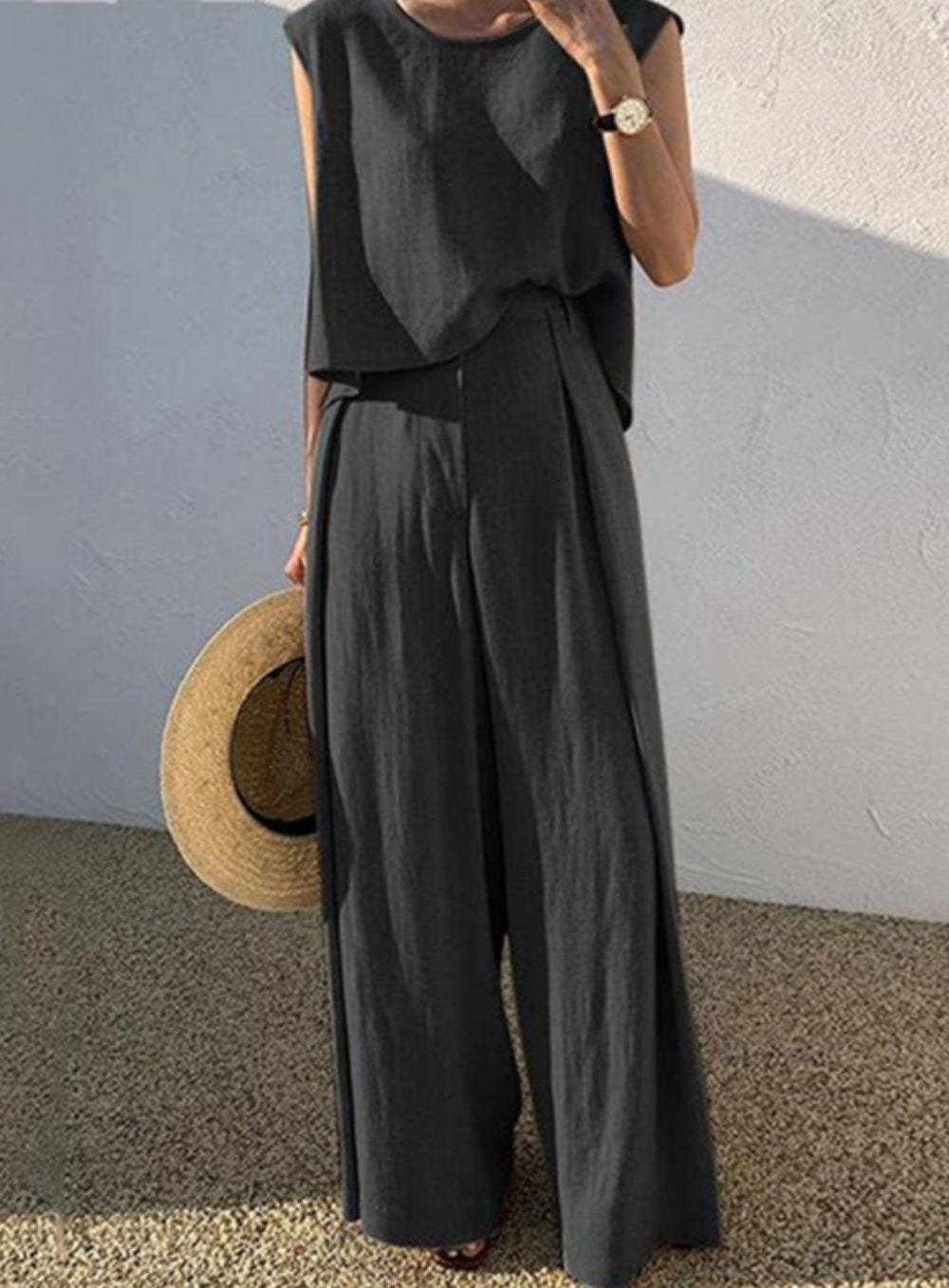 Conjunto informal de pantalón de mezcla de lino Sofia