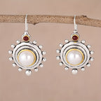 Pendientes de botón de perlas vintage llamativos