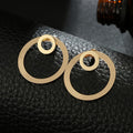 Boucles d’oreilles pendantes minimalistes géométriques à double cercle
