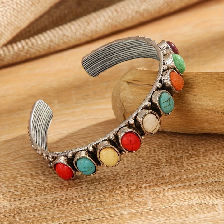 Vintage Style Multistone Turquoise Cuff Bracelet