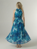 Sylin | Robe midi froncée à col licou