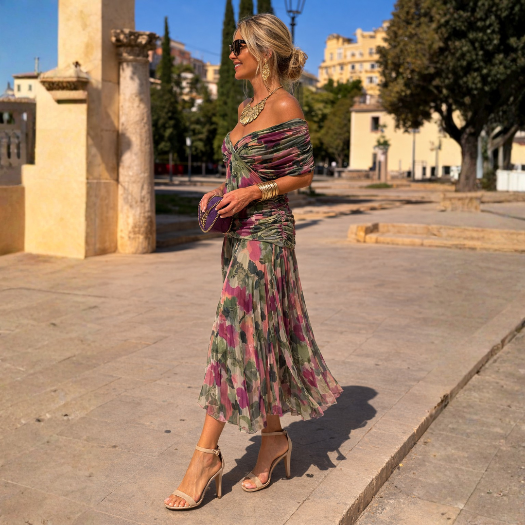 Lydia | Vestido largo con hombros descubiertos